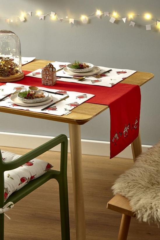 Catherine Lansfield 'Christmas Robins' Cotton 33x220 cm Table Runner 2
