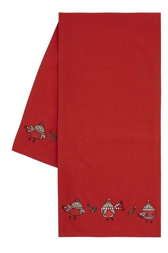 Catherine Lansfield 'Christmas Robins' Cotton 33x220 cm Table Runner 3