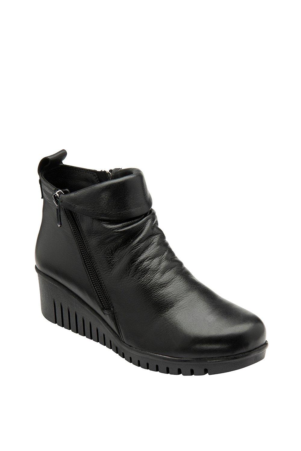 Boots | 'Cordelia' Leather Wedge Ankle Boots | Lotus