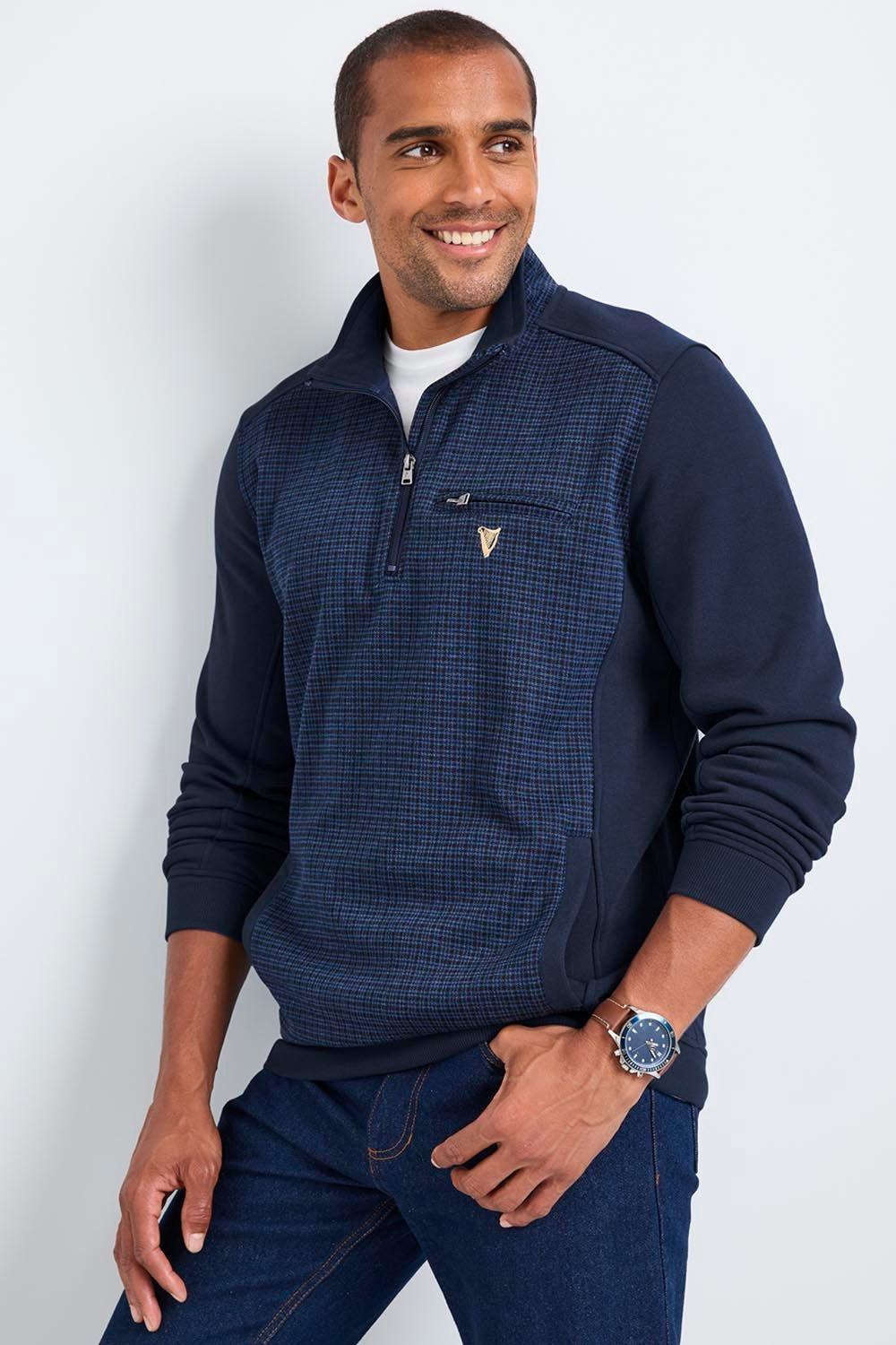 Hoodies & Sweatshirts | Guinness™ Panelled Half Zip Top | Cotton Traders