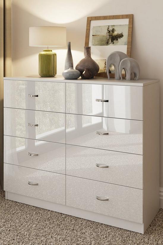 FWStyle High Gloss White 8 Drawer Chest Of Drawers 1