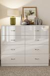 FWStyle High Gloss White 8 Drawer Chest Of Drawers thumbnail 2