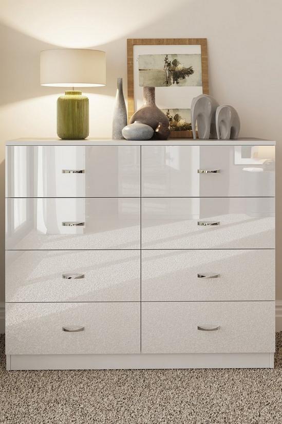 FWStyle High Gloss White 8 Drawer Chest Of Drawers 2