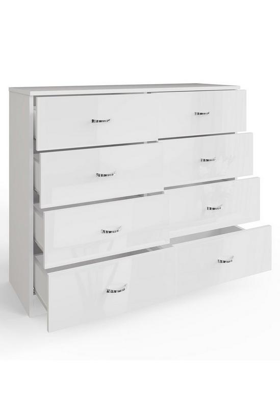 FWStyle High Gloss White 8 Drawer Chest Of Drawers 5