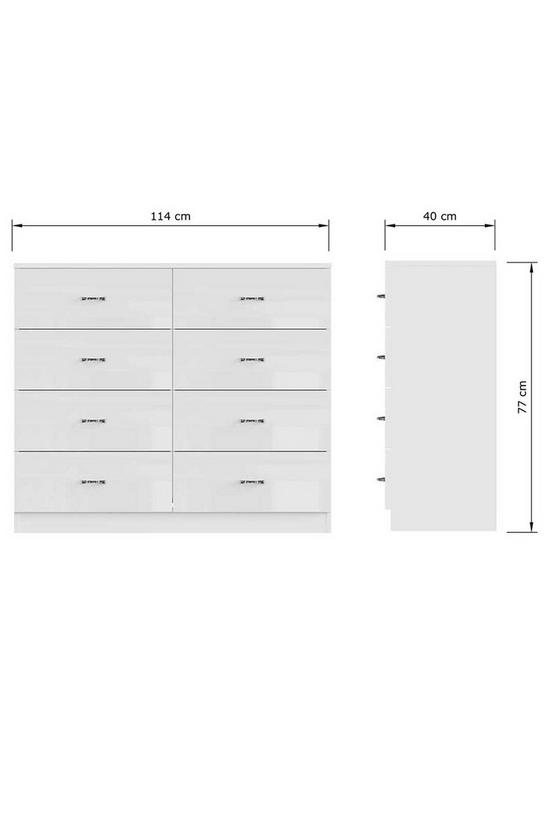 FWStyle High Gloss White 8 Drawer Chest Of Drawers 6