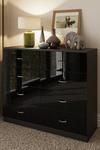 FWStyle High Gloss Black 8 Drawer Chest Of Drawers thumbnail 1