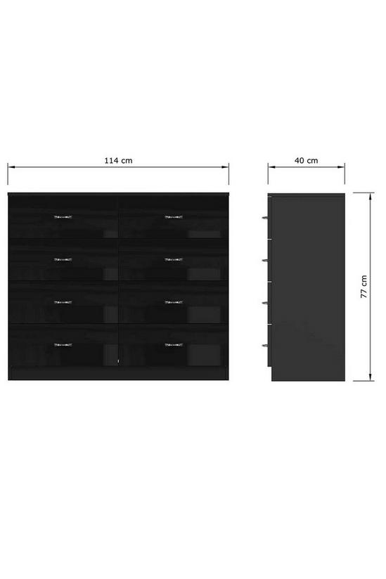 FWStyle High Gloss Black 8 Drawer Chest Of Drawers 6