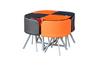 KOSY KOALA Dining Table And 4 Faux Leather Chairs Space Saver Black And Orange Kitchen Set thumbnail 1