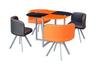 KOSY KOALA Dining Table And 4 Faux Leather Chairs Space Saver Black And Orange Kitchen Set thumbnail 2