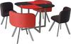 KOSY KOALA Dining Table And 4 Faux Leather Chairs Space Saver Black And Red Kitchen Set thumbnail 2