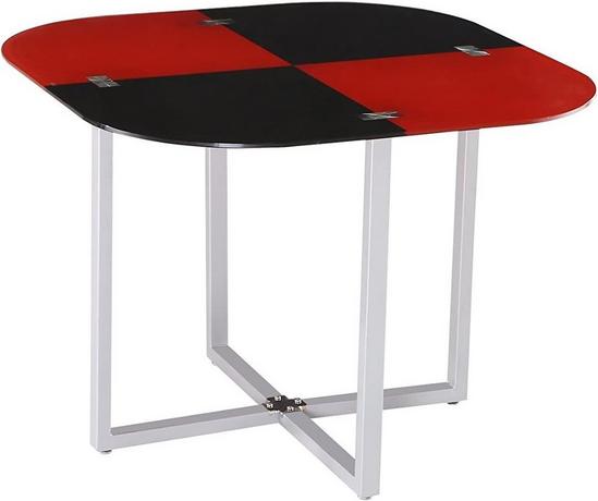 KOSY KOALA Dining Table And 4 Faux Leather Chairs Space Saver Black And Red Kitchen Set 3
