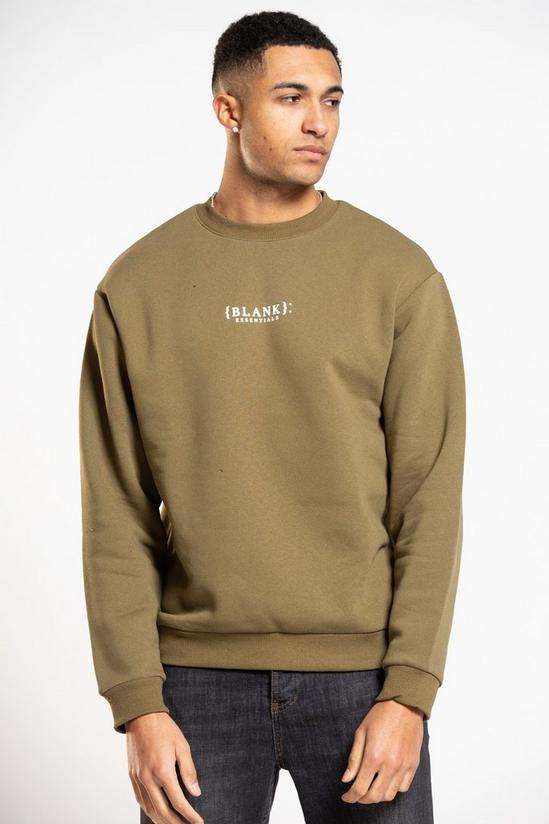 Blank Essentials Cotton Blend Crew Neck Long Sleeve Sweatshirt 1