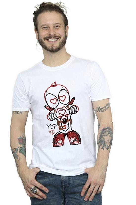 Marvel Deadpool Love Beam Line T-Shirt 1