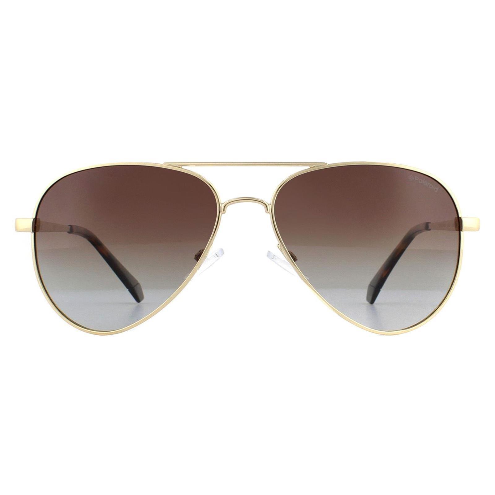 Sunglasses Aviator Gold Brown Gradient Polarized Sunglasses Polaroid 5502