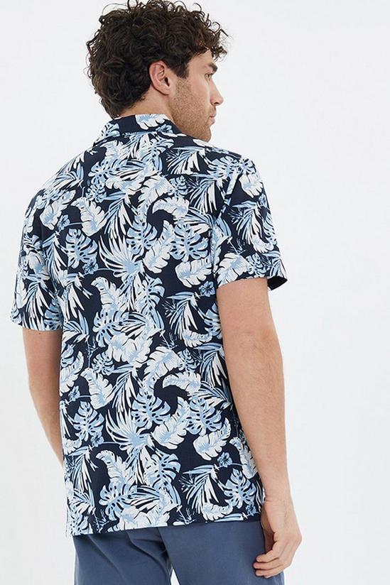 Threadbare 'Romeo' Short Sleeve Tropical Print Revere Collar Cotton Shirt 2