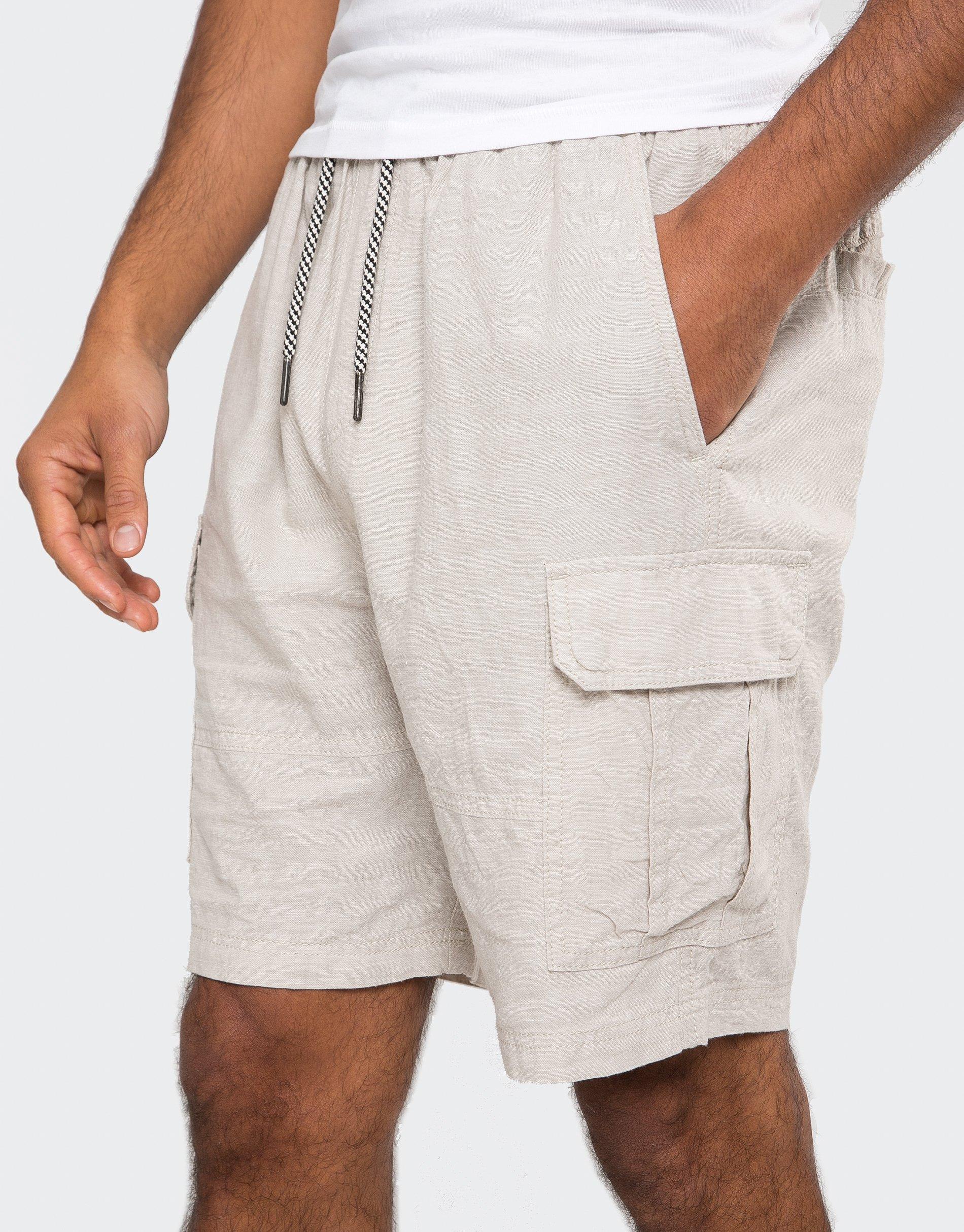 Mens linen cargo deals shorts uk