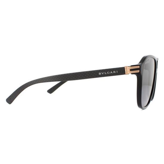 Bvlgari Aviator Black Grey Polarized Sunglasses 4