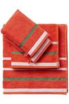 United Colors of Benetton United Colors Bath Towels with Shower Gloves 100% Cotton Set of 4 Red thumbnail 1
