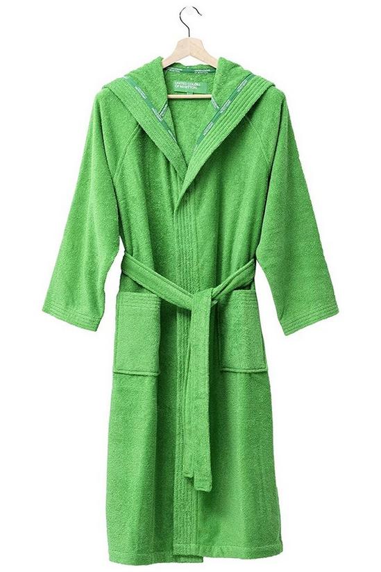 United Colors of Benetton United Colors 100% Cotton Bathrobe with Hoodie M/L Green 1