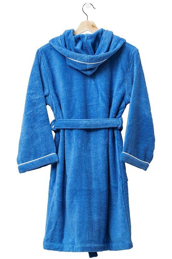 United Colors of Benetton United Colors 100% Cotton Kids Bathrobe with Hoodie 10-12 Years Old Blue 2