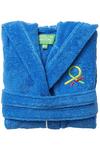 United Colors of Benetton United Colors 100% Cotton Kids Bathrobe with Hoodie 10-12 Years Old Blue thumbnail 4