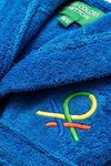 United Colors of Benetton United Colors 100% Cotton Kids Bathrobe with Hoodie 10-12 Years Old Blue thumbnail 5