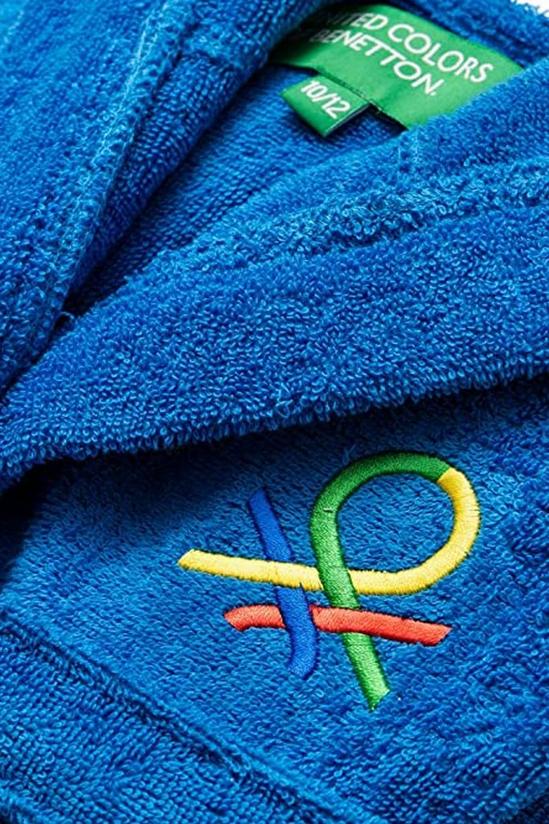 United Colors of Benetton United Colors 100% Cotton Kids Bathrobe with Hoodie 10-12 Years Old Blue 5