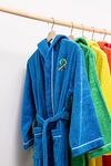 United Colors of Benetton United Colors 100% Cotton Kids Bathrobe with Hoodie 10-12 Years Old Blue thumbnail 6