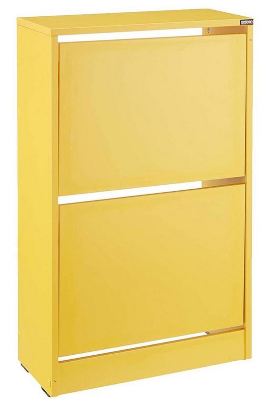 FWStyle 2 Tier Yellow Shoe Storage Cabinet 1