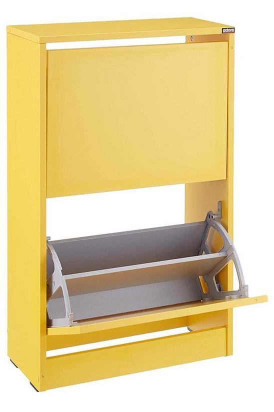 FWStyle 2 Tier Yellow Shoe Storage Cabinet 2