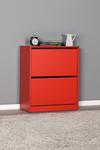 FWStyle Two Tier Shoe Storage Cabinet Red Finish thumbnail 1
