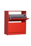 FWStyle Two Tier Shoe Storage Cabinet Red Finish thumbnail 3